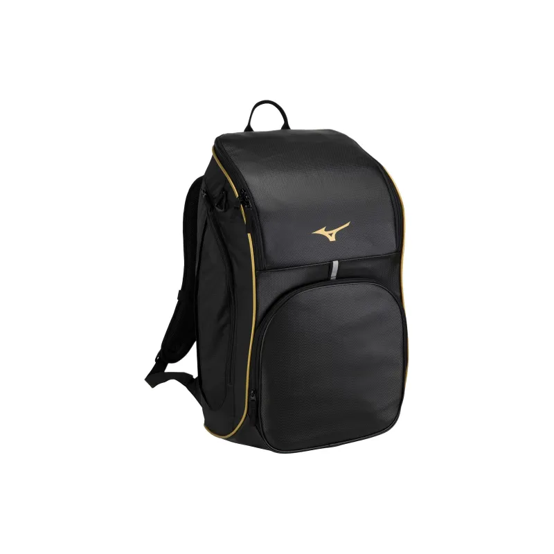 Mizuno Synthetic Leather Backpack Unisex Black & Gold-0