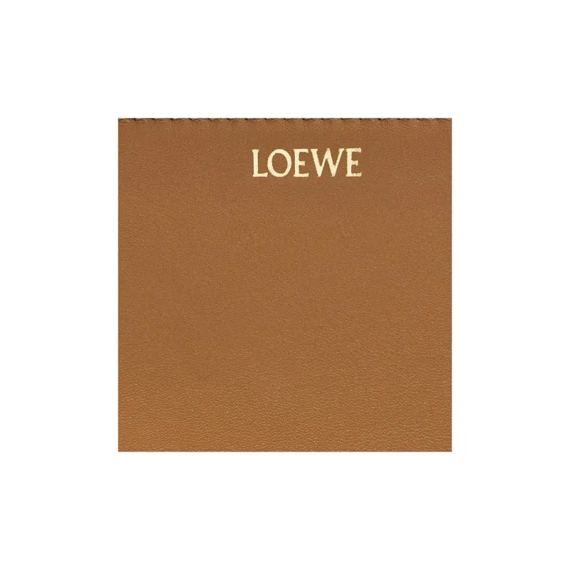 LOEWE Shiny Nappa Cow Leather Clutch Women's Oak & Black-4