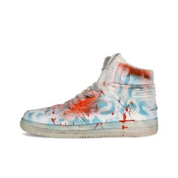 PHILIPPE MODEL High-Top Skateboard Shoes Men's White Blue Orange