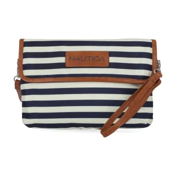 NAUTICA Nylon Clutches Shoulder Bag Crossbody Bag Mini Women's Work Shirt Blue
