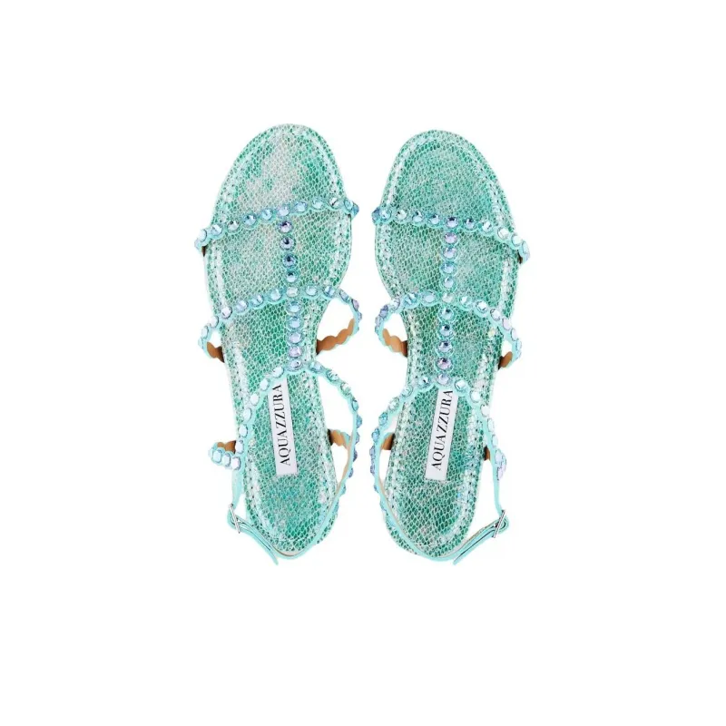AQUAZZURA Tequila Flat Leather Sandals-4