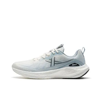 XTEP Cushioning Breathable Low Top Running Shoes Men's Sail White/Evening Dusty Blue