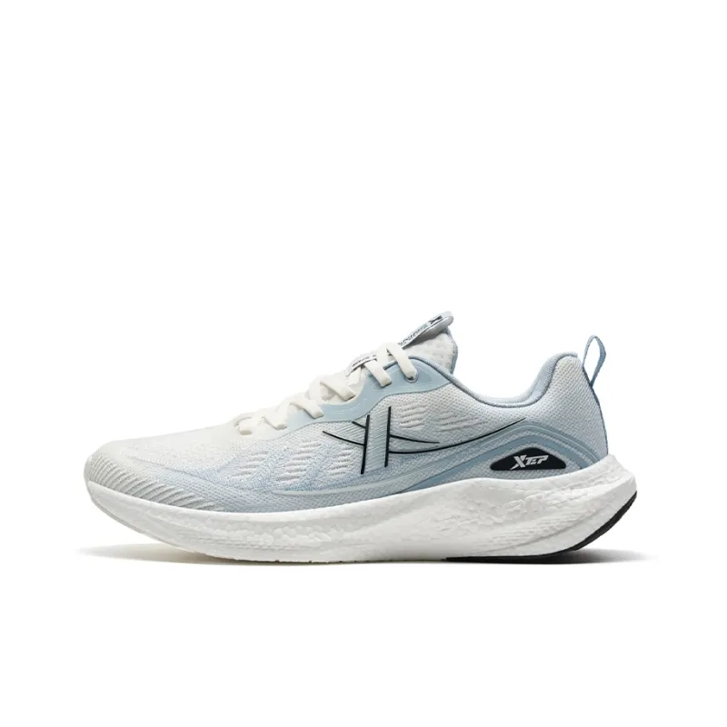 XTEP Cushioning Breathable Low Top Running Shoes Men's Sail White/Evening Dusty Blue-0