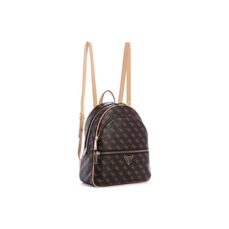 GUESS Artificial Leather Backpack Large Size Women's Brown-1
