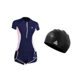 Blue Swimsuit+Swimming Cap