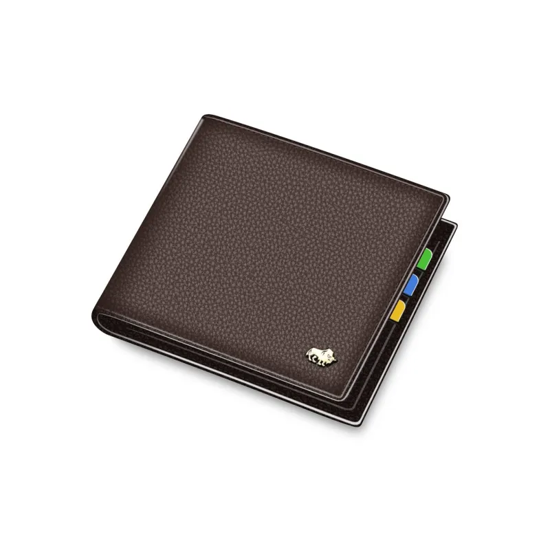 BISON DENIM Cow Leather Wallet Regular Men's Black-2