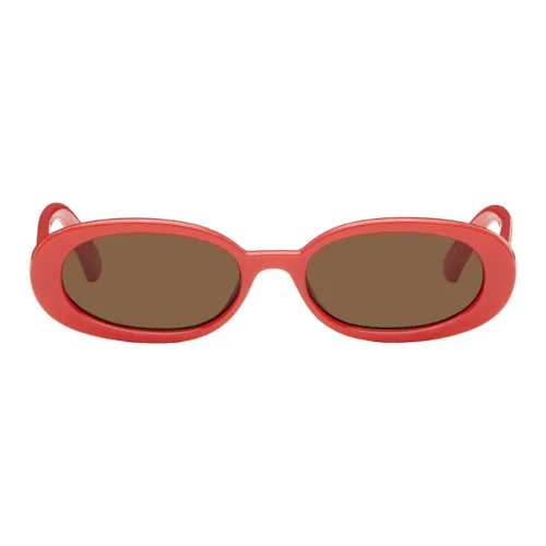 Le Specs Polymer Irregular Shape sunglasses ports Women's Red