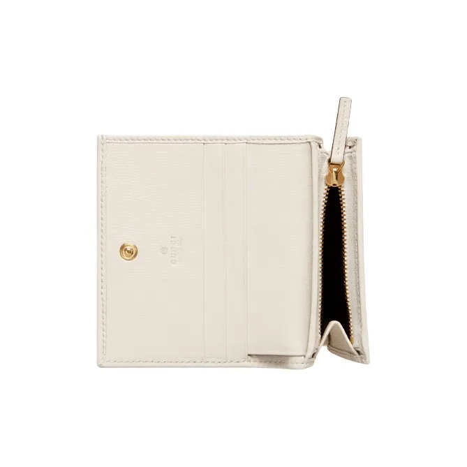 GUCCI Horsebit 1955 Canvas With Leather Canvas Bag Card Holder Wallet Women's Ebony/White-5