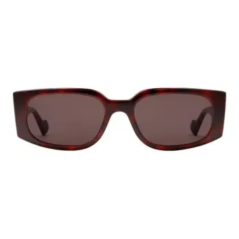 GUCCI Injection Molding Metal Irregular Shape Sunglasses Women's Red