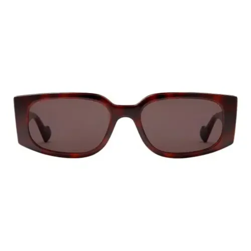GUCCI Injection Molding Metal Irregular Shape Sunglasses Women's Red