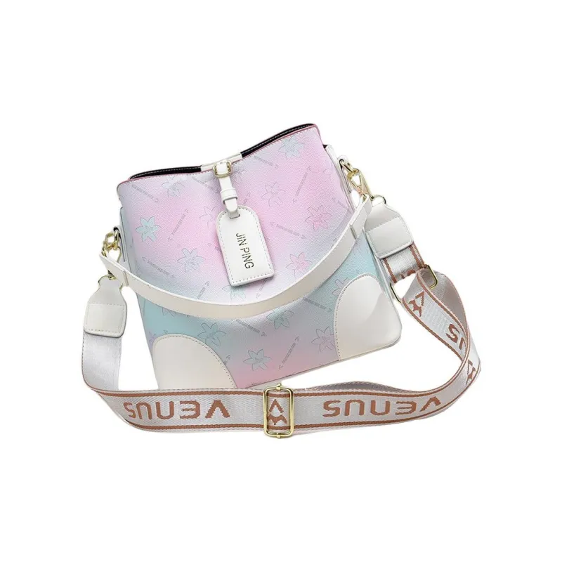Weymond PU Bucket Bag, Crossbody, One Shoulder Handbag Women's Ecru/Blue/Purple/Pink/Brown/Black-7