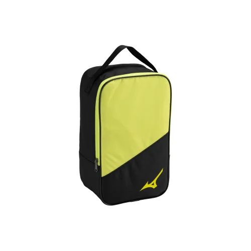 Mizuno Polyester Shoe Box Bag Handbags Unisex Black Yellow