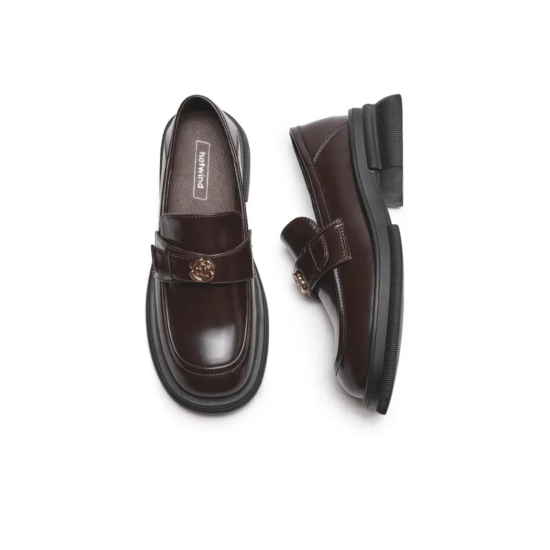 Hotwind Leather Shoes Medium Heel Women's-7