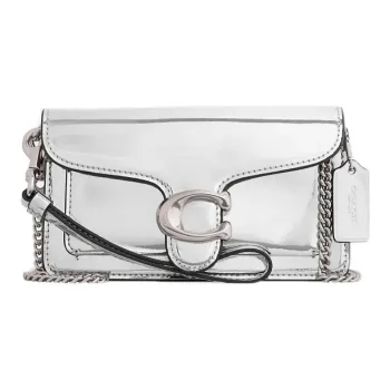 COACH Tabby Leather Messenger Bag, Handbag, Shoulder Bag Women's Silver