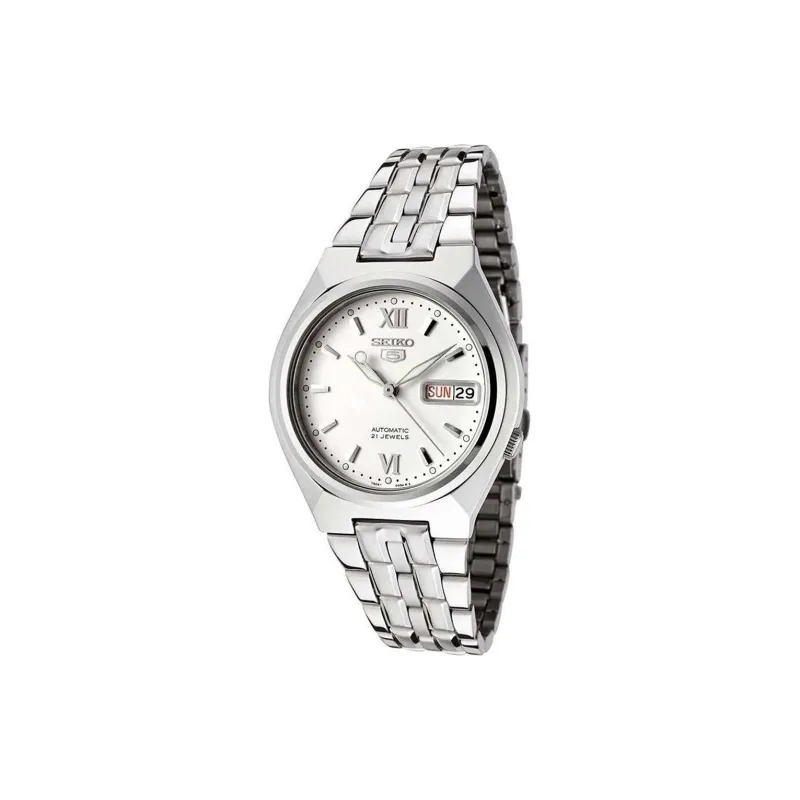 SEIKO Automatic Mechanical Movement Stainless Steel Strap Watch 37mm Men's Watch White Dial-0