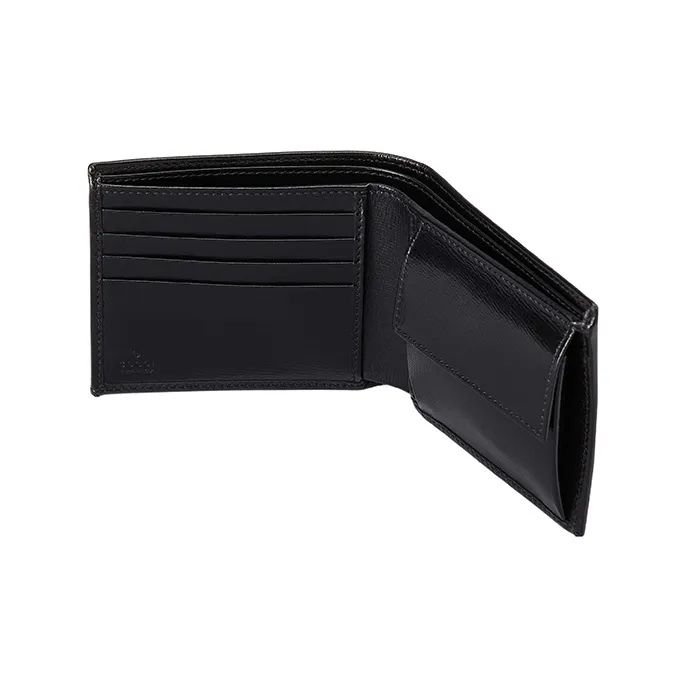 GUCCI GG Canvas With Leather Trim Card Holder, Wallet, Coin Purse Regular Men's Black-3