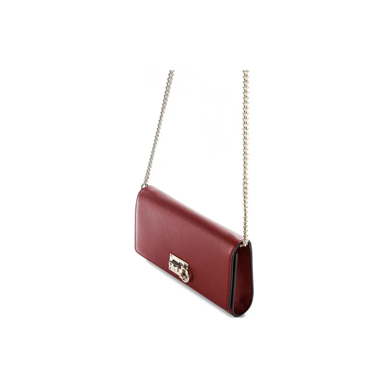 FERRAGAMO Cow Leather Crossbody Bag, Shoulder Bag Women's Red-2