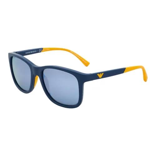 EMPORIO ARMANI Biodegradable Cellulose Acetate Bio-Nylon Fiber Irregular Shape Sunglasses Men's Blue