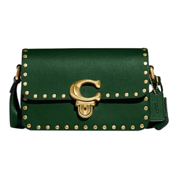COACH Studio Cow Leather Crossbody Bag Shoulder Bag Small Size Women's Green