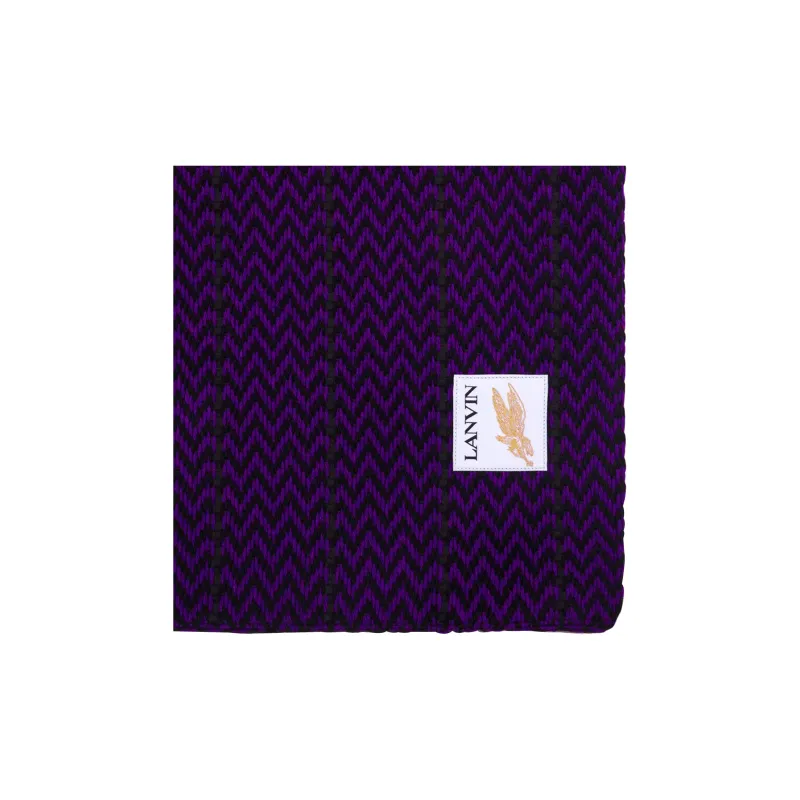 Lanvin Cotton Tote Bag Shopping Bag Handbag Women's Black & Purple-2