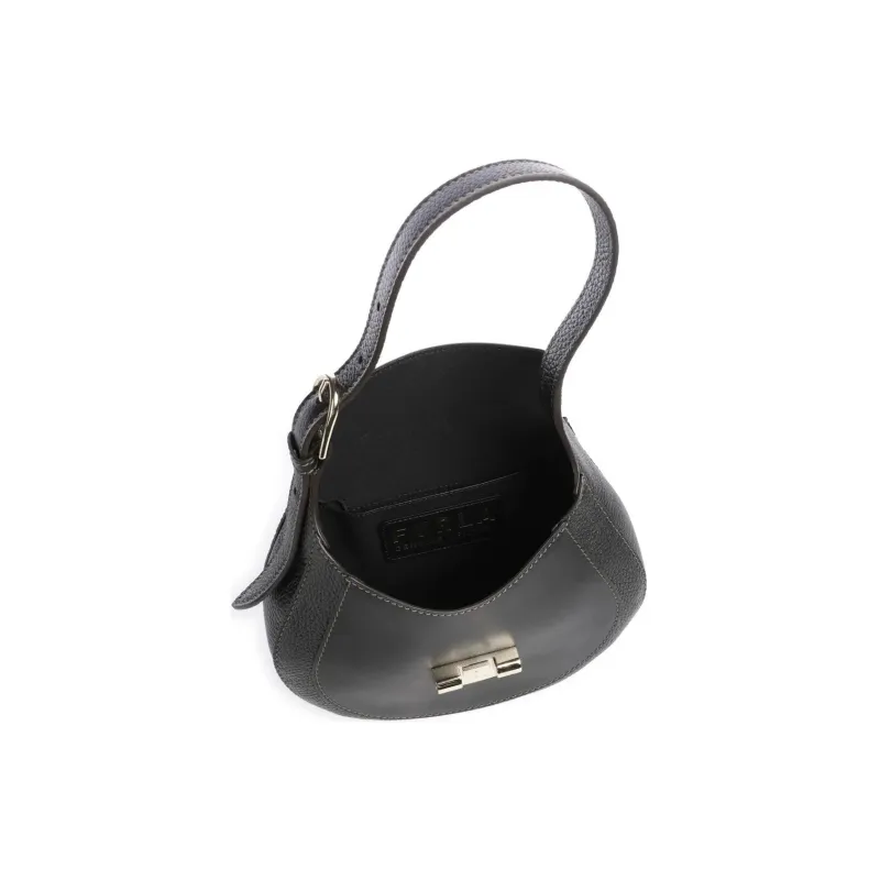 Furla Club 2 Calfskin Handbag, Shoulder Bag Women's Black-4