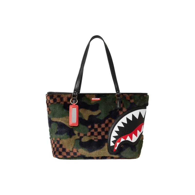 SPRAYGROUND Polyester Tote Bag Shopping Bag Handbag Shoulder Bags Unisex Black Brown-0