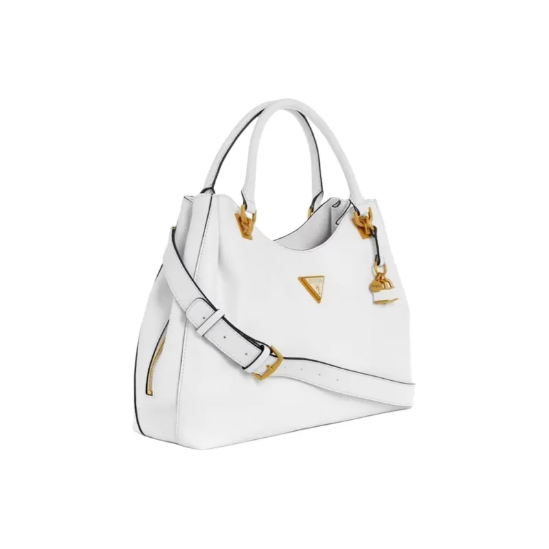 GUESS Litchi Grain Artificial Leather Tote Bag Shopping Bag Shoulder Bag Crossbody Bag Handbag Women's White-1