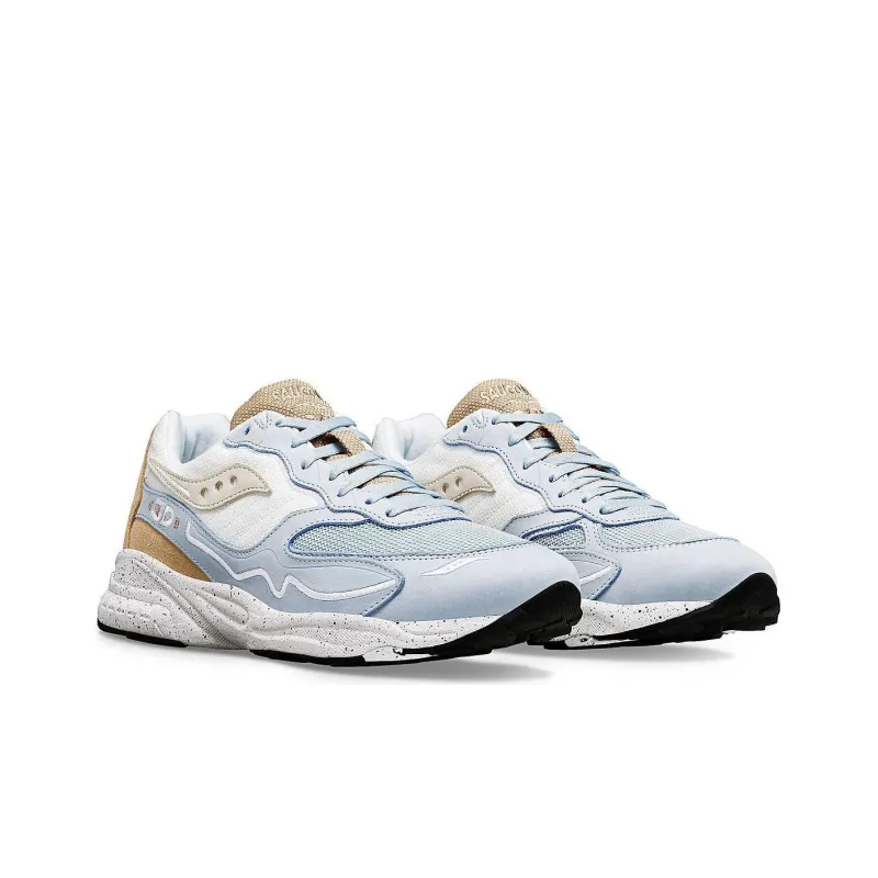 Saucony 3D Grid Hurricane Premium Abrasion Resistant Breathable Cushioning Low Top Running Shoes Men's Blue Brown-2