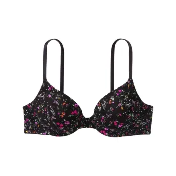 VICTORIA'S SECRET Bra Women's Black Floral Pattern