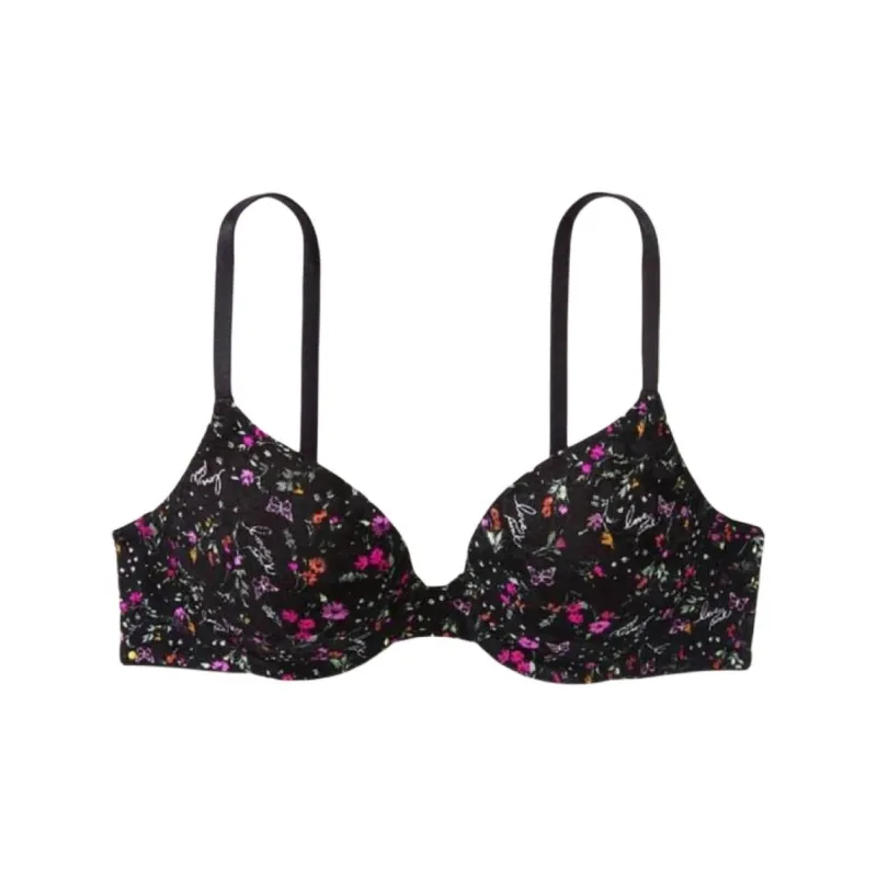 VICTORIA'S SECRET Bra Women's Black Floral Pattern-0
