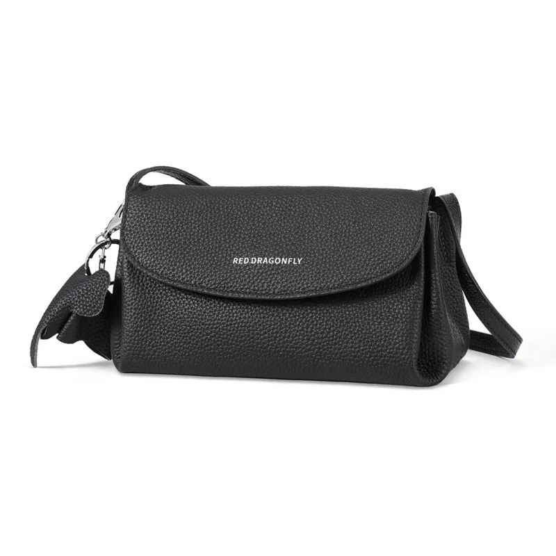 RED DRAGONFLY Cow Leather Crossbody Bag, Shoulder Bag Women's Ecru/Apricot/Black-13