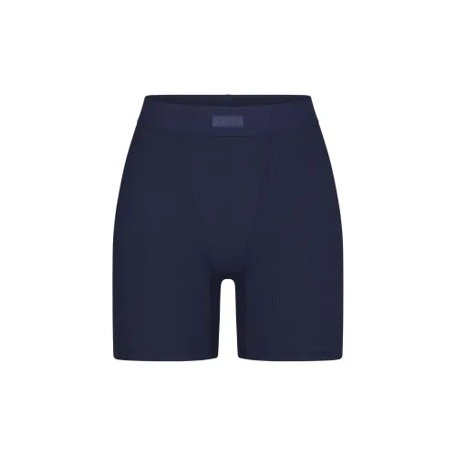 SKIMS SOFT t-shirt BOXER Underpants Women's NAVY/Marine Blue
