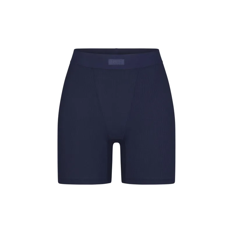 SKIMS SOFT LOUNGE BOXER Underpants Women's NAVY/Marine Blue-0