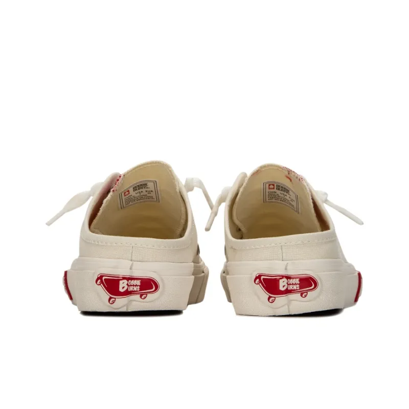 BOBBIE BURNS Anti-Slip Wear-Resistant Low-Top Canvas Shoes Unisex White-3