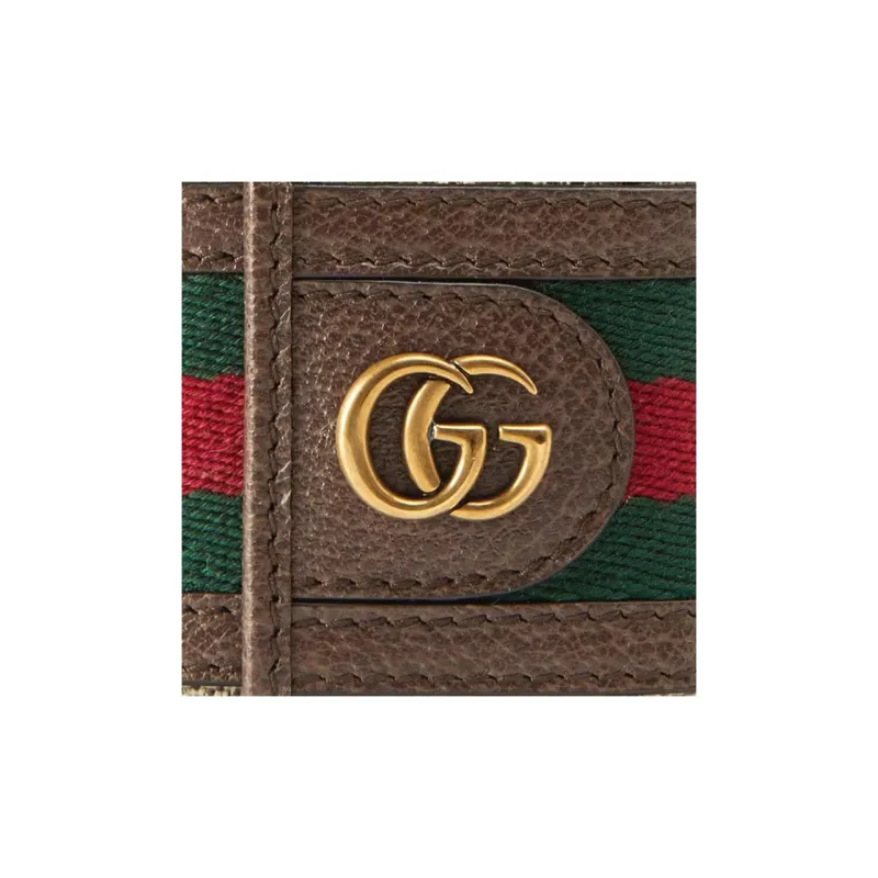 GUCCI Ophidia Canvas Leather Trim Key Pouch Women's-5