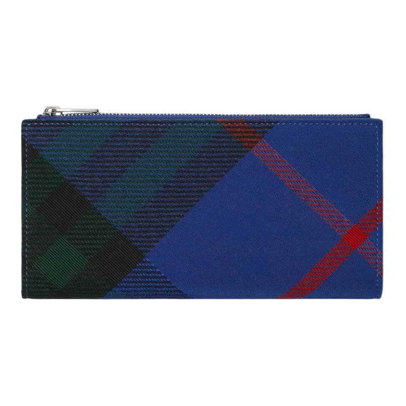 Burberry PU Polyurethane Wallet Men's Blue-0