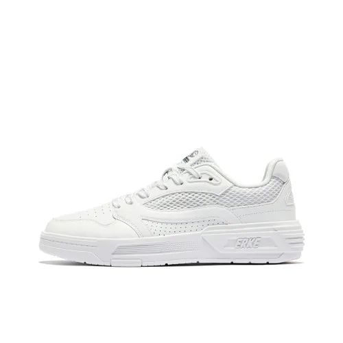 Erke Pungent Smell Durable Breathable Low Top Skateboard Shoes Women's Microcrystal White