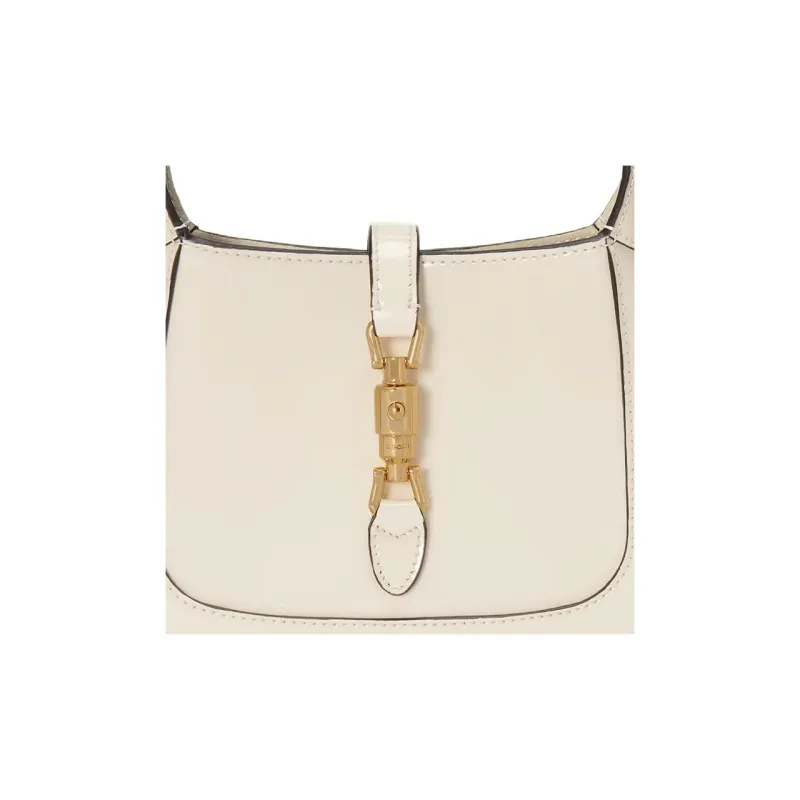 GUCCI Jackie 1961 Patent Leather Crescent Shoulder Bag Shoulder Bag Mini Women's White-7