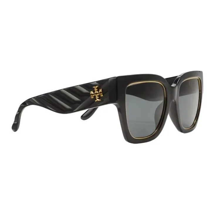 TORY BURCH Acetate Square Sunglasses Women's Black-2