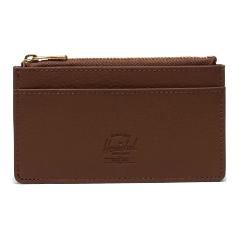 Herschel Pure Vegan Leather Card Holder Large Size Unisex Saddle Brown-0