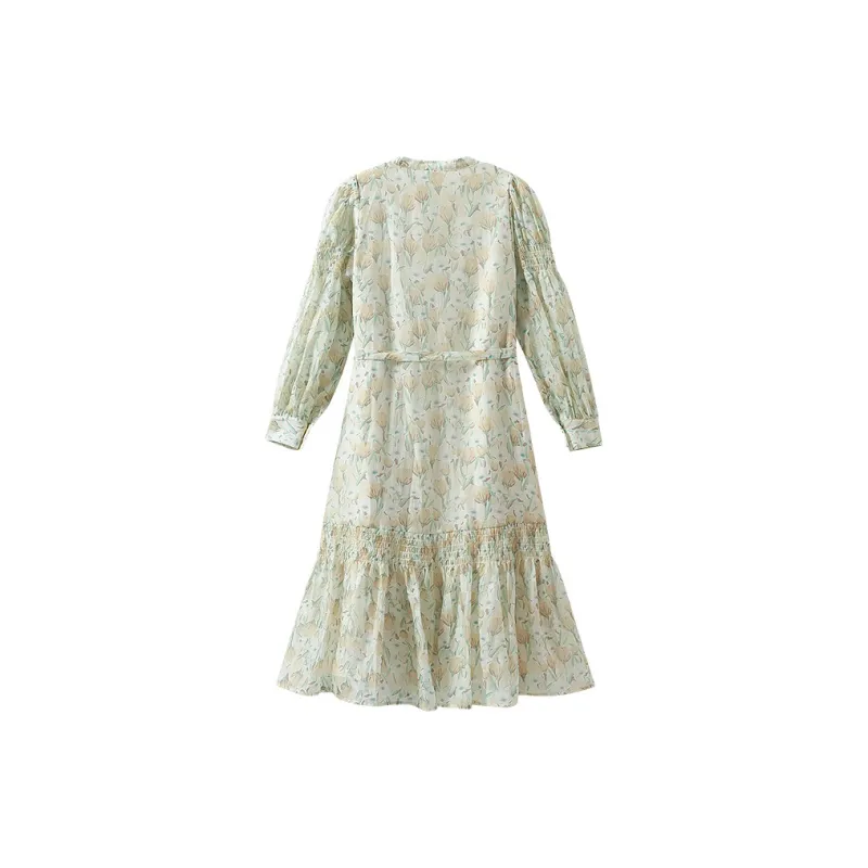 Inman Long Sleeved Dress Women's Ecru Tulip-1
