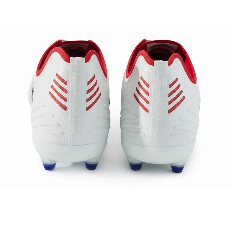 Umbro Soccer Shoes Men Low Top Umbro White/Manor Blue/Rococco Red-4
