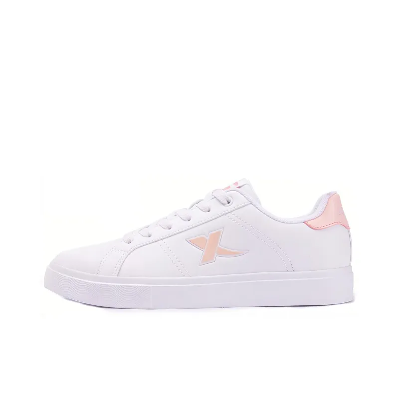 XTEP Coverage Cushioning Lightweight Low Top Skateboard Shoes Women's White Light Pink-0