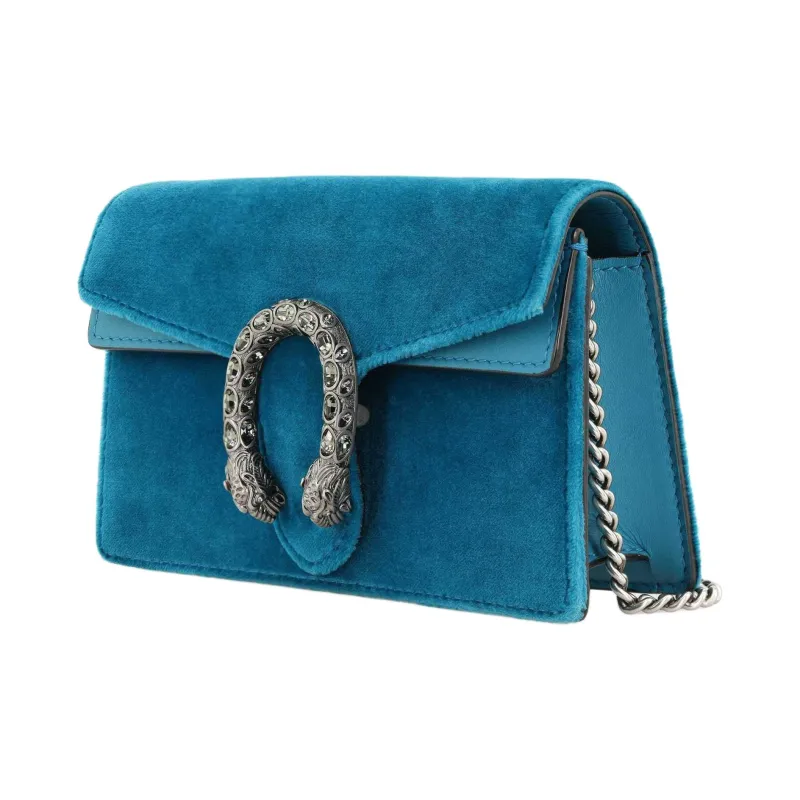 GUCCI Dionysus Velvet Shoulder Bag, Crossbody Bag Extra Mini Women's Peacock Green-3