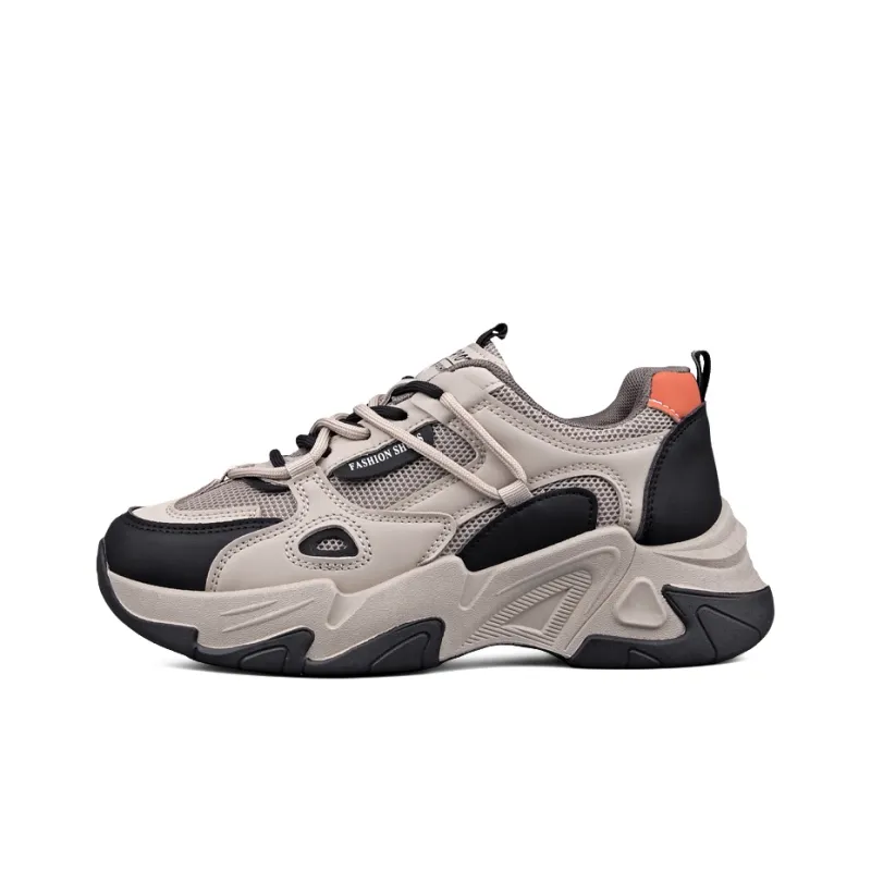 WENPU Cushioning Breathable Lightweight Height Increasing Low-Top Chunky Sneakers Women's-4
