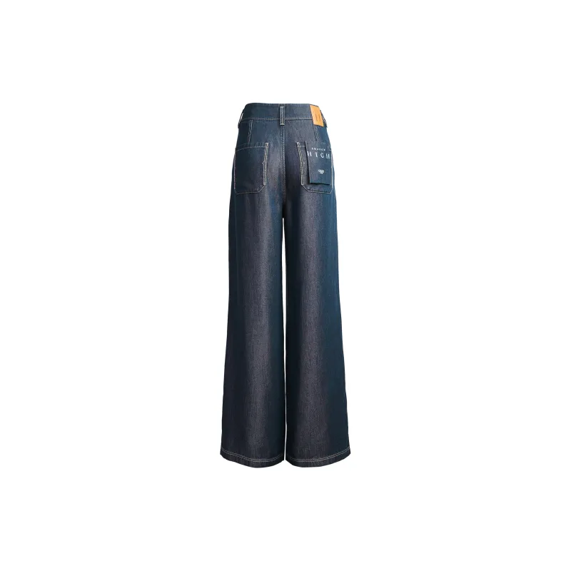 SEASON HIGH Jeans Women's Dark Blue Washed Denim-1