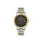 Gold Black Dial Steel Band
