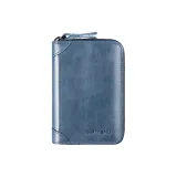 Blue (Top Grain Cow Leather) 20 Card Slot (Anti-Skimming)