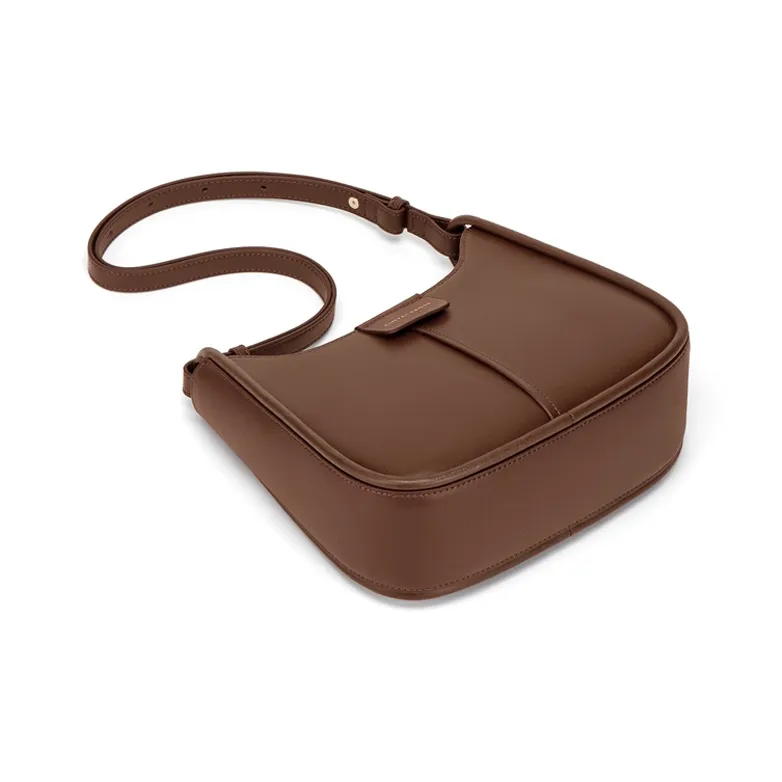 Simvay Clos Cow Leather With Synthetic Leather Bucket Bags Shoulder Bags Medium Size Women's Ecru/Coffee-10