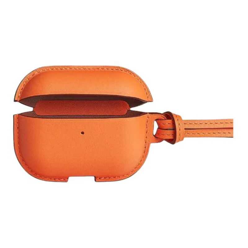 HERMES Swift Leather AirPods Pro Protective Case Earphone Case Unisex Orange-0